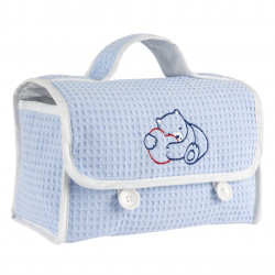 SET BOLSA COSMETICA PIQUÉ CELESTE