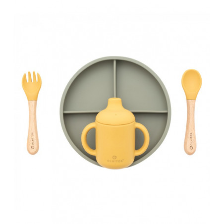 VAJILLA 5 PIEZAS SILICONA GREY