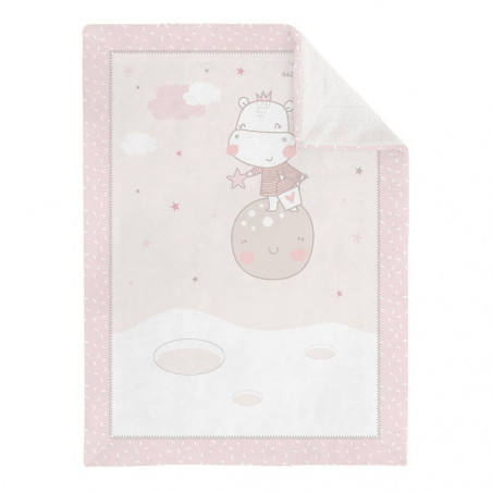 MANTA CUNA SHERPA 110/140 HIPPO DREAMS ROSA
