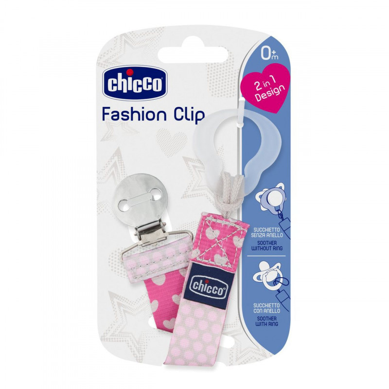 CLIP SUJETA CHUPETES FASHION ROSA