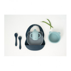 VAJILLA 7 PIEZAS SILICONA BLUE