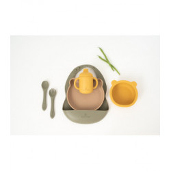 VAJILLA 7 PZAS SILICONA GREEN