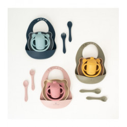 VAJILLA 7 PZAS SILICONA GREEN