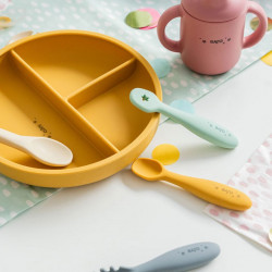 PLATO CON SECCIONES FOOD&FUN MOSTAZA