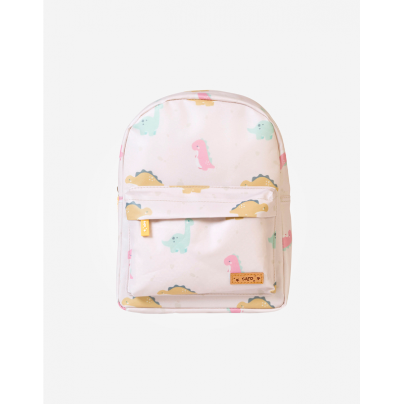 MOCHILA IMPERMEABLE INFANTIL HAPPY DINOS MOSTAZA