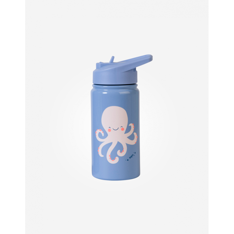 BOTELLA TERMICA CON PAJITA 350 ML PULPO