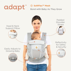 MOCHILA PORTABEBES ADAPT SOFT FLEX MESH GRIS GRAFITO