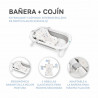 BAÑERA PLEGABLE CON COJIN DE BAÑO GRIS