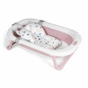 BAÑERA PLEGABLE CON COJIN DE BAÑO ROSA